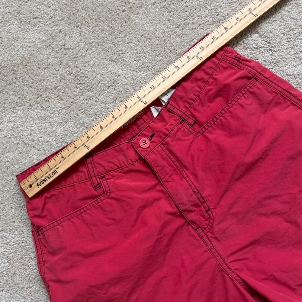 Y2K Unionbay Womens Red Utility Cargo Shorts Sz 11 Cotton Nylon Blend Casual